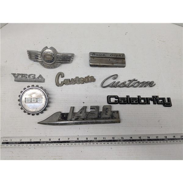 vehicle emblems- VEGA, Celebrity, Buick eight and more