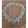 Image 1 : Turquois and red concho belt - silver-toned medalions.  30" long plus 9" chain.