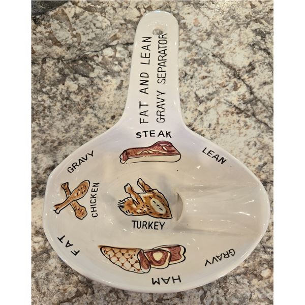 Vintage ceramic gravy separator, 1950s or 60s.  Made in Japan. 8" long.