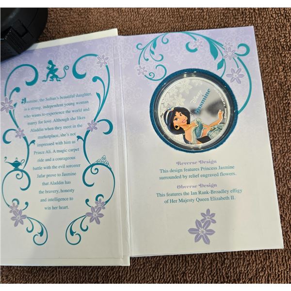 Disney Princess Jasmine 1 oz silver proof coin - 99.9% pure silver.  2015 New Zealand mint.
