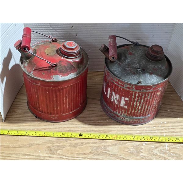 2 antique gas cans