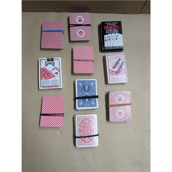 Used playing cards, 10 decks, uncounted