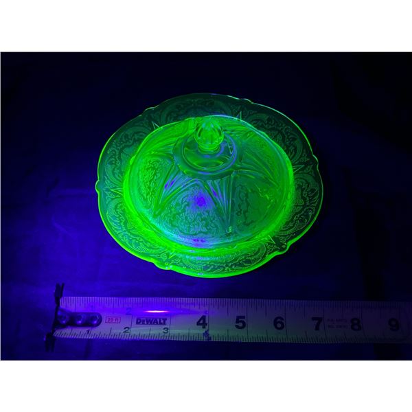 Vintage Uranium Lidded Candy Dish