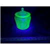 Image 1 : Vintage Uranium Glass Jar with Lid