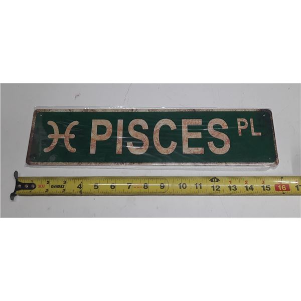 Pisces PL Tin Sign. (New)