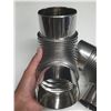 Image 4 : (2) Stainless steel 90-degree elbow pipes, commonly used for stove or chimney ventilation. (New)