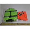 Image 1 : Neon Green Dog Life Jacket (Size Medium) and Orange Kuoser reflective safety vest for dogs. (Size Sm