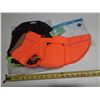 Image 4 : Neon Green Dog Life Jacket (Size Medium) and Orange Kuoser reflective safety vest for dogs. (Size Sm