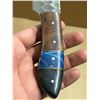 Image 3 : 512 Layer High Carban Damacus Steal Knife features a handle crafted from a combination of wood, bras