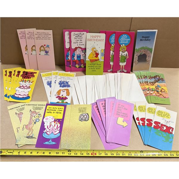 Vintage, humorous birthday greeting cards.