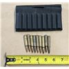 Image 1 : Black Nylon Ammunition Pouch with (9) Rifle Cartridges. (.223)