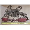 Image 1 : (2) Red Iron Pulley with hook and rope.