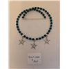Image 1 : Black and Teal Necklace with Star Charms