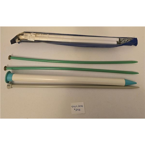 Six Assorted Knitting Needles