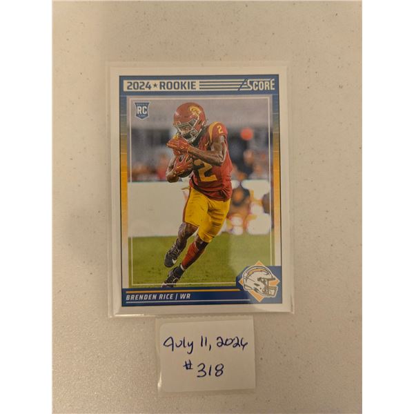Brenden Rice Rookie Card