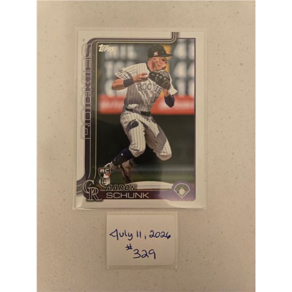 Aaron Schunk Rookie Card