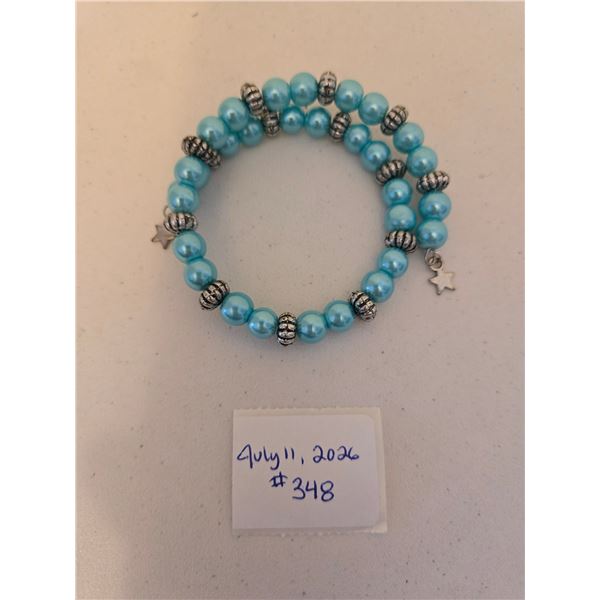 Teal Bracelet with Star Charms