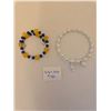 Image 1 : Silver Bracelet and Blue with Yellow Bracelet
