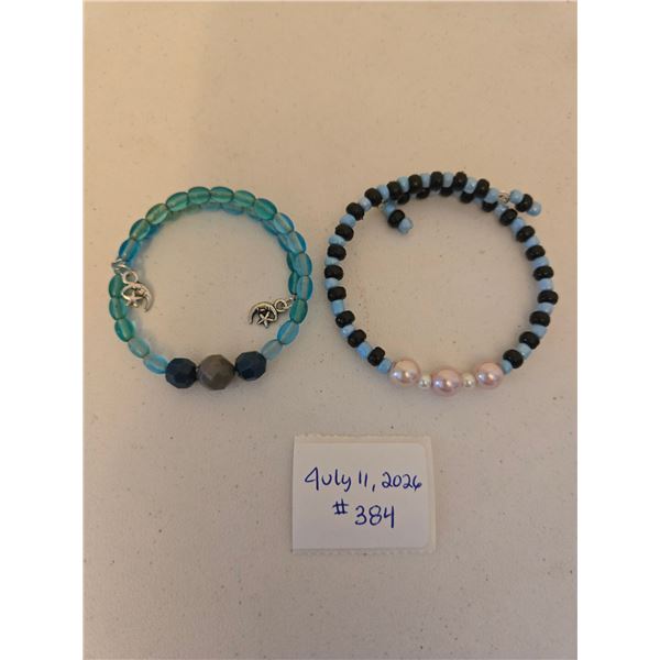 Teal Bracelet and Blue with Black Bracelet