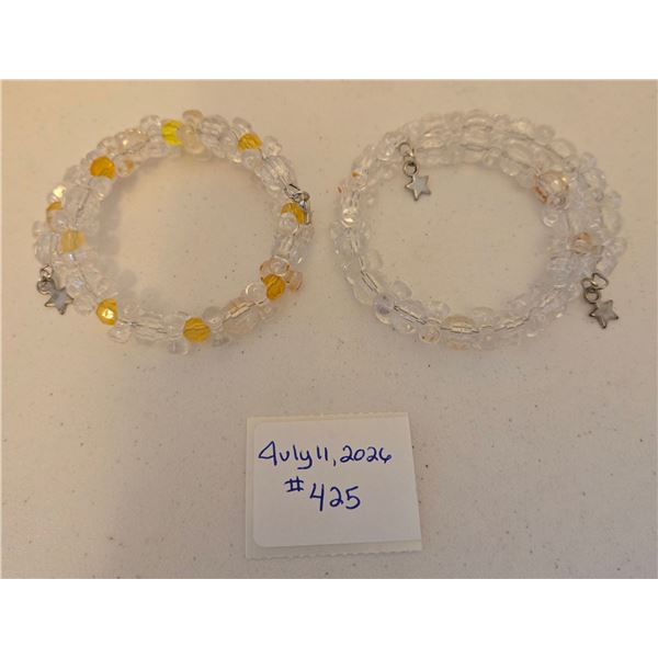 Two Clear Beaded Bracelets