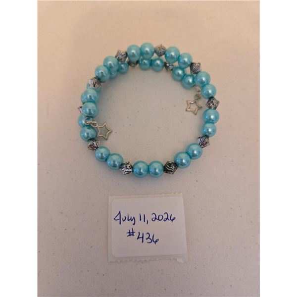 Teal with Metal Diamond Beaded Bracelet