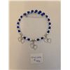 Image 1 : Blue and Silver Necklace with Heart Charms