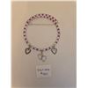 Image 1 : Purple and Clear Necklace with Heart Charms