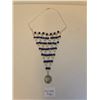 Image 1 : Metaphysical Blue and White Lattice Pattern Necklace