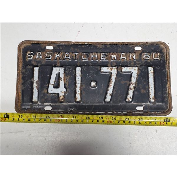 1960 sask license plate