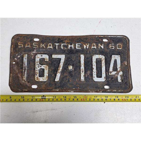 1960 sask license plate