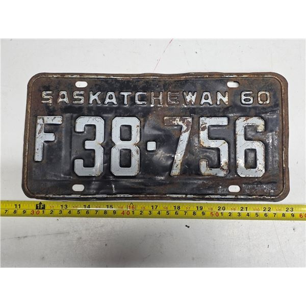 1960 sask license plate