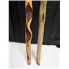 Image 2 : 2 wooden diamond willow walking sticks- 58"L