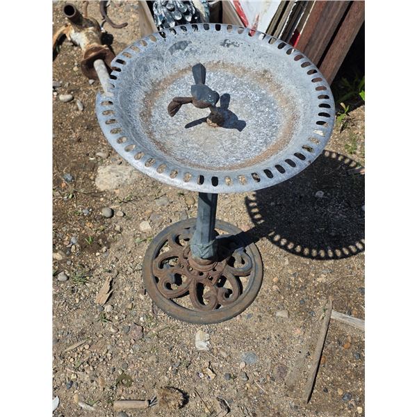 Vintage cast iron bird bath-28"H