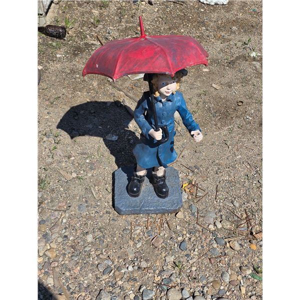 Girl with umbrella statue for your garden- 30"H- made by john deere