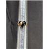 Image 1 : Size 9 Gold Ring Marked “10K” w/ Black Heart Stone 3.9g