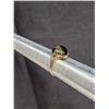 Image 2 : Size 9 Gold Ring Marked “10K” w/ Black Heart Stone 3.9g