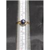 Image 1 : Size 9 Gold Ring Marked “10K” w/ Dark Coloured Pearl (Unverified) 1.9g