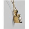Image 4 : “10K” Marked Gold Chain and “10K” Pendant w/ Pearl Accent (Unver