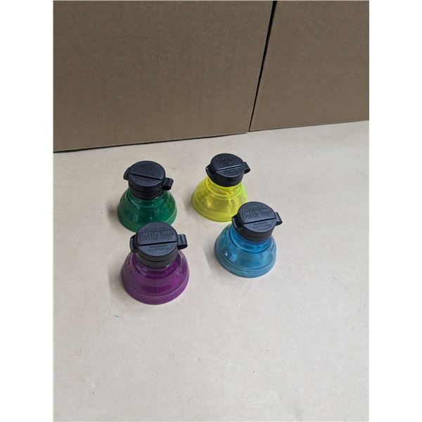 set of 4 "bottle toppers" for canned beverages
