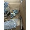 Image 4 : Box of mixed brackets, hooks and hardware