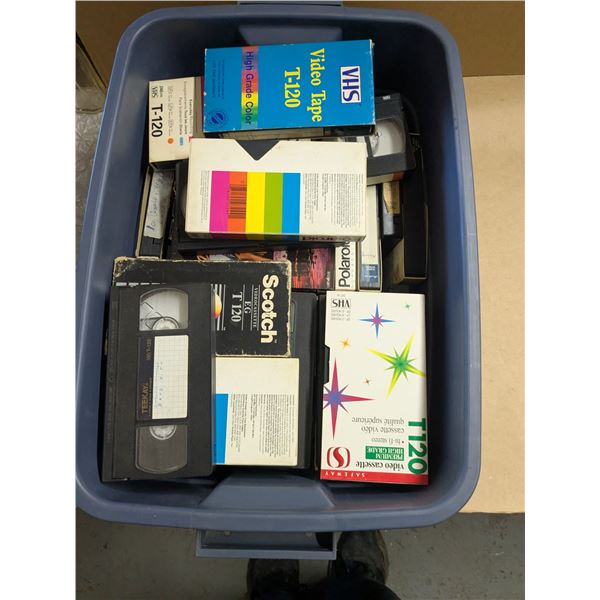 38L rubbermaid tote full of VHS recorded movies