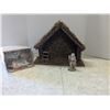 Image 2 : wooden stable with 9 pcs porcelain figurines