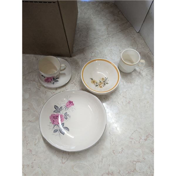 2 sets, post ww2 china sets. Boxed with blankets