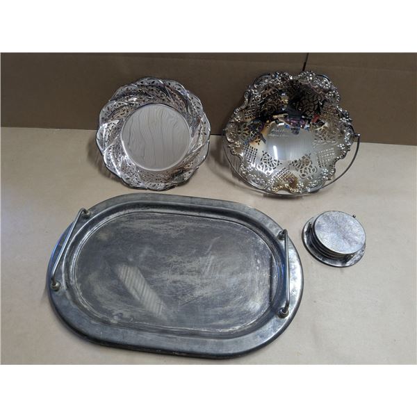silver plated serving set