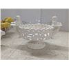 Image 2 : 2 glass fruit bowls with fake fruit, 2 ceramic/porcelain candy dishes