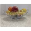 Image 4 : 2 glass fruit bowls with fake fruit, 2 ceramic/porcelain candy dishes