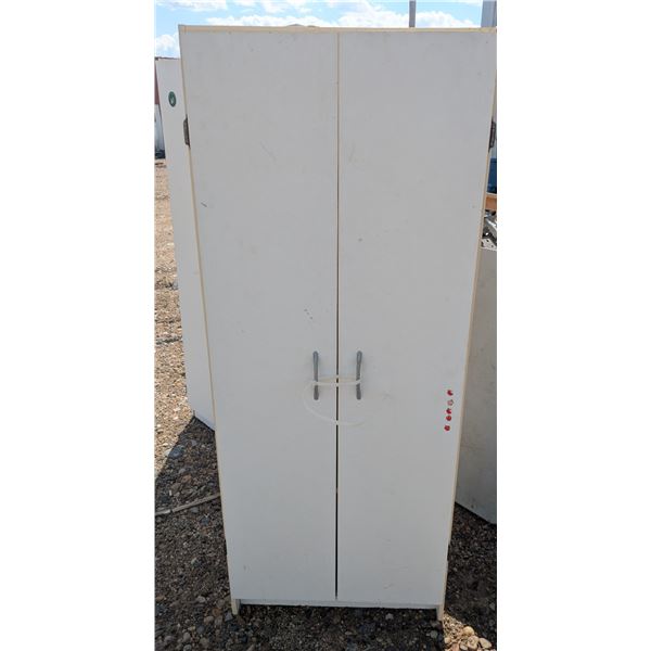 White cabinet, 24"x12"x60", 4 interior shelves