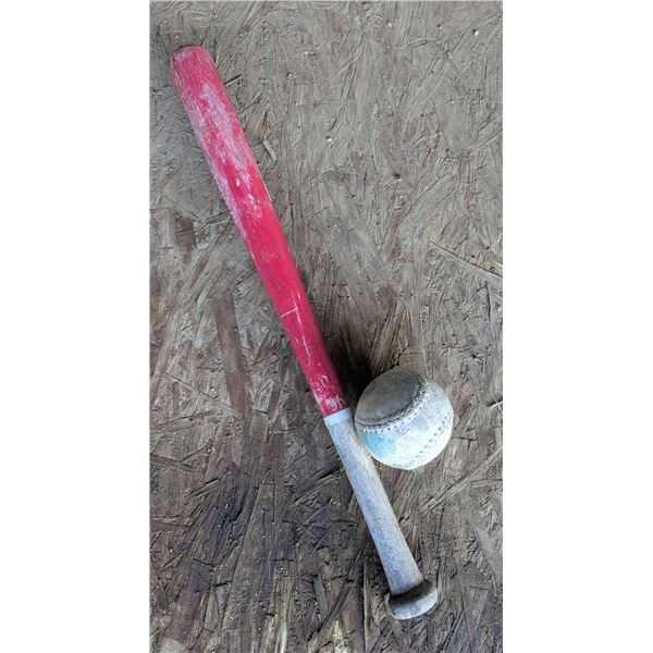 24" baseball bat with ball