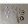 Image 1 : Jewellery- gold tone set,white floral set
