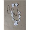 Image 2 : Jewellery- gold tone set,white floral set